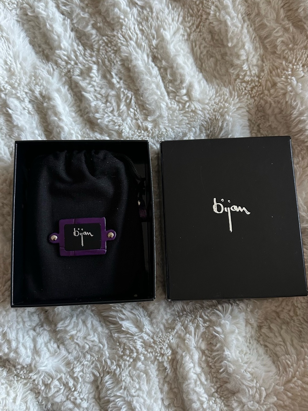 BIJAN PURPLE ALLIGATOR CARD HOLDER - Picture 3 of 12